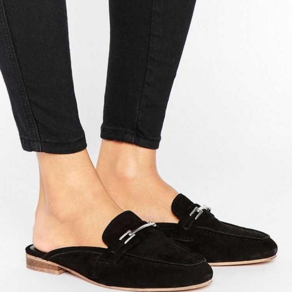 wide fit black mules
